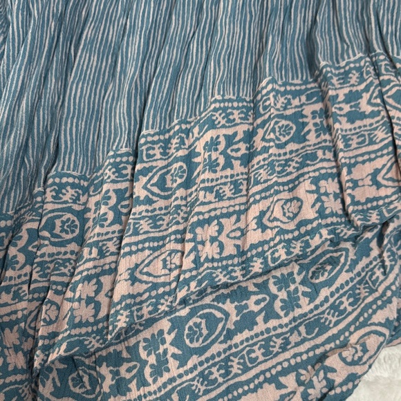 Free People Teal-Blue Printed Halter Wide-Leg Jumpsuit - Picture 5 of 5